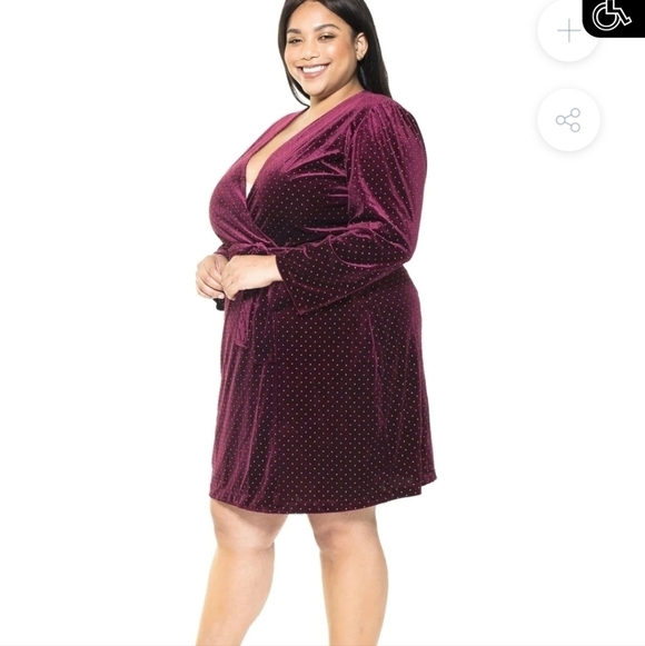 ALEXIA ADMORAMELIA WRAP DRESS - PLUS SIZE 3X - Picture 2 of 9